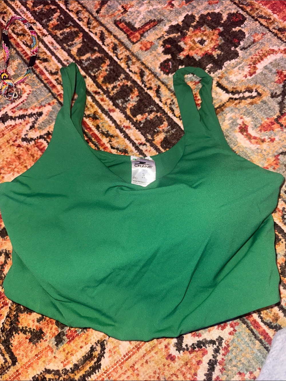 Green Scoop Neck Women's Tank Top